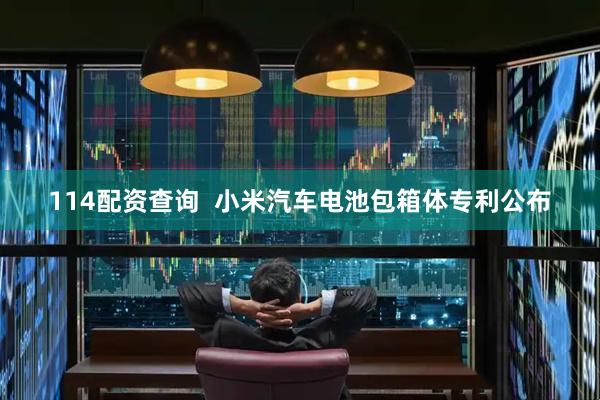 114配资查询  小米汽车电池包箱体专利公布